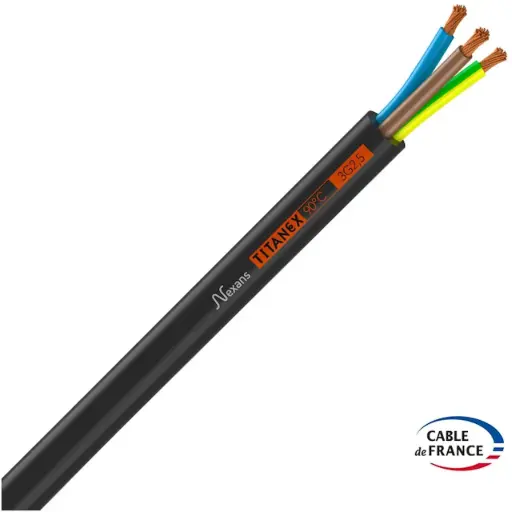 [FILH07RNF3G1,5B25] [NEXANS] Câble souple H07RN-F Titanex cuivre 3G1.5 mm²  