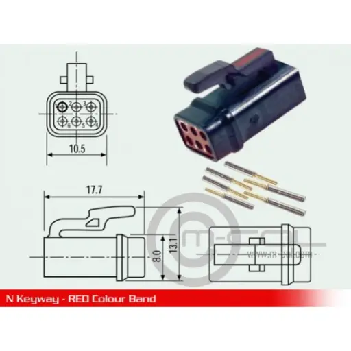 [ASC105-06SN] [NP] [DEUTSCH] Connecteur 6 pins prise S